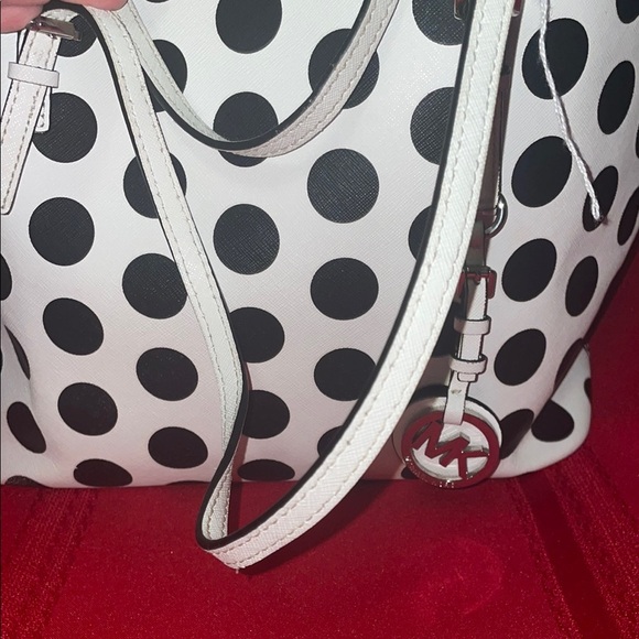 Michael Kors White and Black Polka Dot Tote - Picture 3 of 11